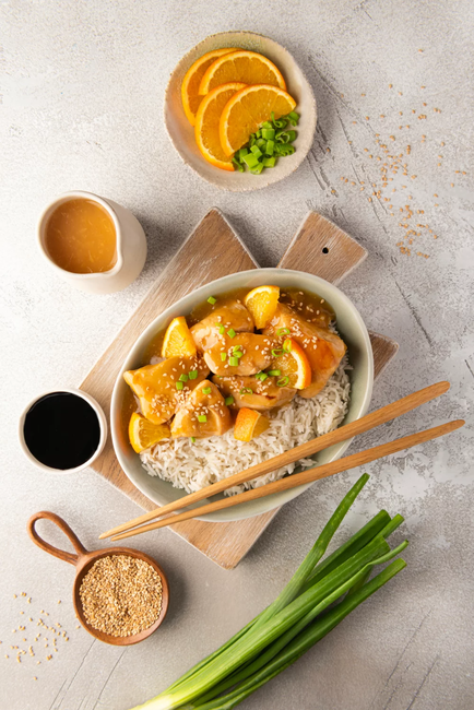 Sauté de poulet orange et soja